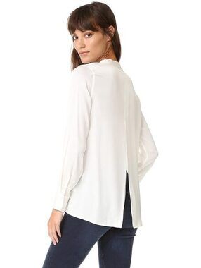 Vince collarless silk blouse size 4